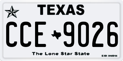 TX license plate CCE9026