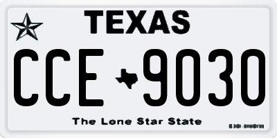 TX license plate CCE9030