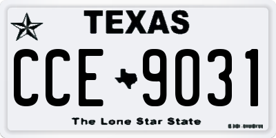 TX license plate CCE9031