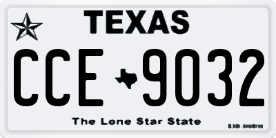 TX license plate CCE9032
