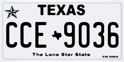 TX license plate CCE9036