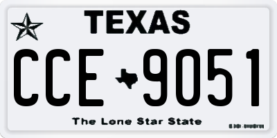 TX license plate CCE9051