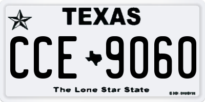 TX license plate CCE9060