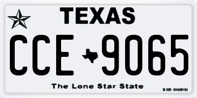 TX license plate CCE9065