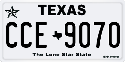TX license plate CCE9070
