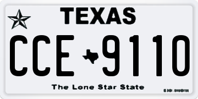TX license plate CCE9110