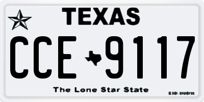 TX license plate CCE9117
