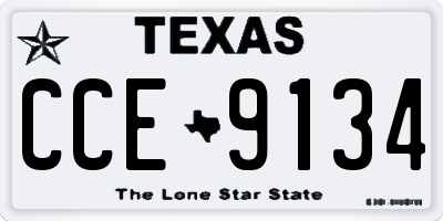 TX license plate CCE9134