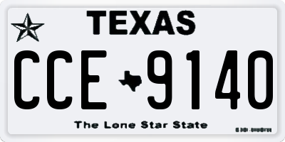 TX license plate CCE9140