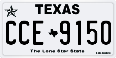 TX license plate CCE9150