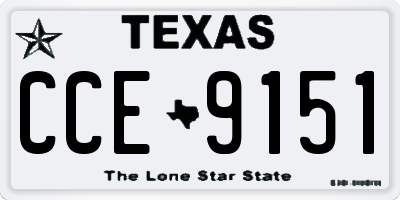 TX license plate CCE9151