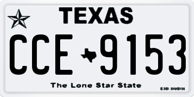 TX license plate CCE9153