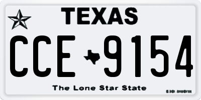 TX license plate CCE9154
