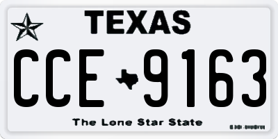 TX license plate CCE9163