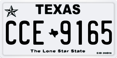 TX license plate CCE9165