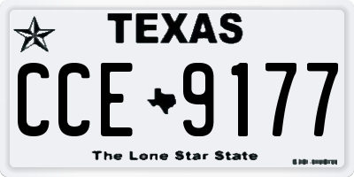 TX license plate CCE9177