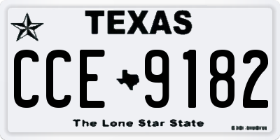 TX license plate CCE9182