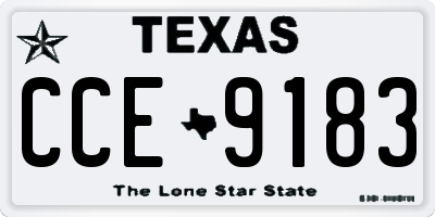 TX license plate CCE9183