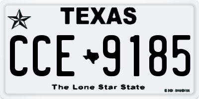 TX license plate CCE9185