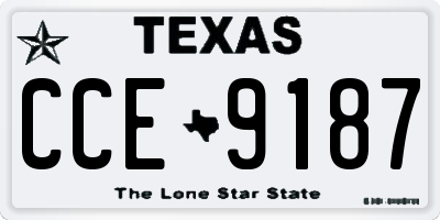 TX license plate CCE9187