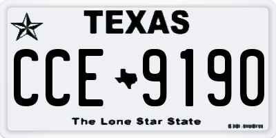 TX license plate CCE9190