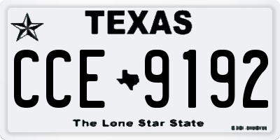 TX license plate CCE9192