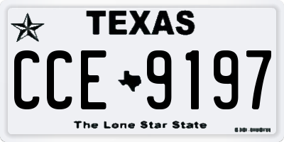 TX license plate CCE9197