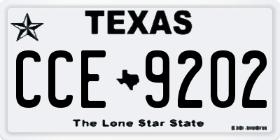 TX license plate CCE9202