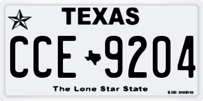 TX license plate CCE9204