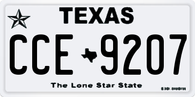 TX license plate CCE9207