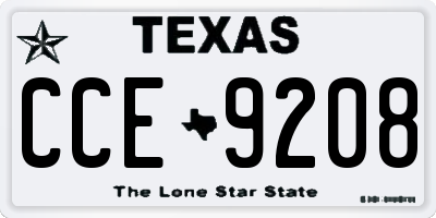 TX license plate CCE9208