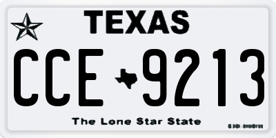 TX license plate CCE9213