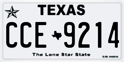 TX license plate CCE9214