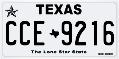 TX license plate CCE9216