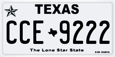 TX license plate CCE9222