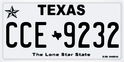 TX license plate CCE9232