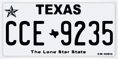 TX license plate CCE9235