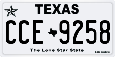TX license plate CCE9258