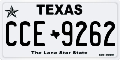 TX license plate CCE9262