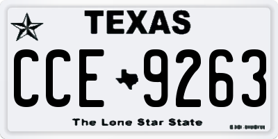 TX license plate CCE9263