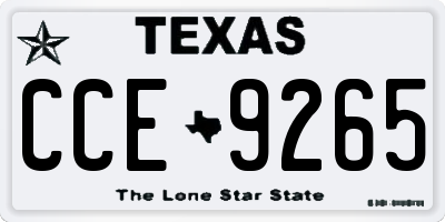 TX license plate CCE9265