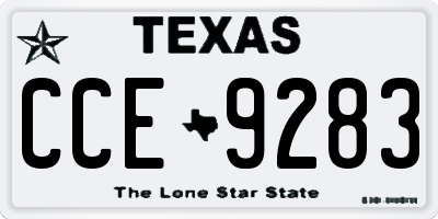 TX license plate CCE9283