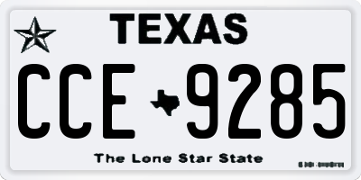 TX license plate CCE9285