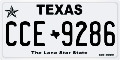 TX license plate CCE9286