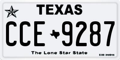 TX license plate CCE9287