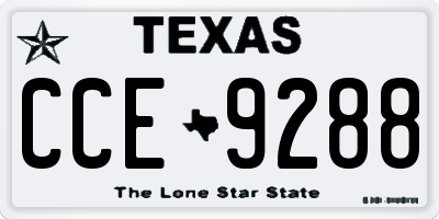 TX license plate CCE9288