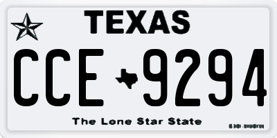 TX license plate CCE9294