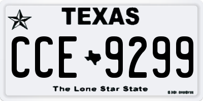 TX license plate CCE9299