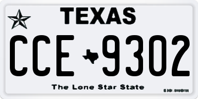 TX license plate CCE9302