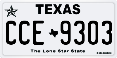 TX license plate CCE9303